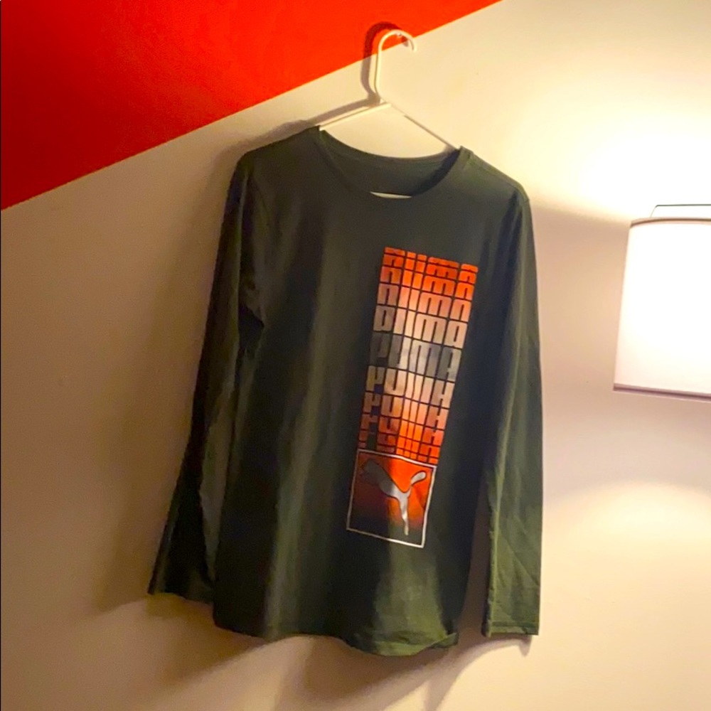 Dark green long sleeve graphic puma shirt